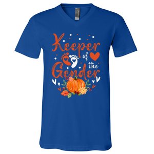 Halloween Thanksgiving Keeper Of The Gender Reveal Baby Cute V-Neck T-Shirt