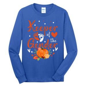 Halloween Thanksgiving Keeper Of The Gender Reveal Baby Cute Tall Long Sleeve T-Shirt