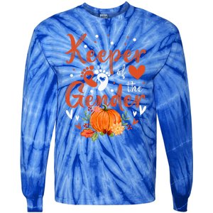 Halloween Thanksgiving Keeper Of The Gender Reveal Baby Cute Tie-Dye Long Sleeve Shirt