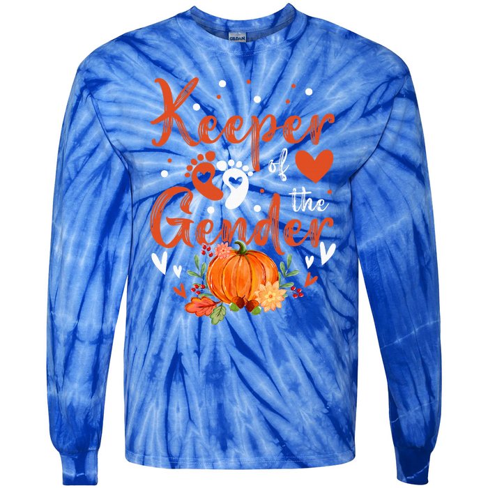 Halloween Thanksgiving Keeper Of The Gender Reveal Baby Cute Tie-Dye Long Sleeve Shirt