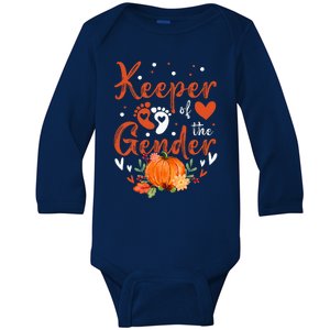 Halloween Thanksgiving Keeper Of The Gender Reveal Baby Cute Baby Long Sleeve Bodysuit