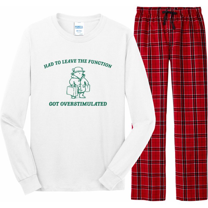 Had To Leave The Function Vintage Drawing Long Sleeve Pajama Set