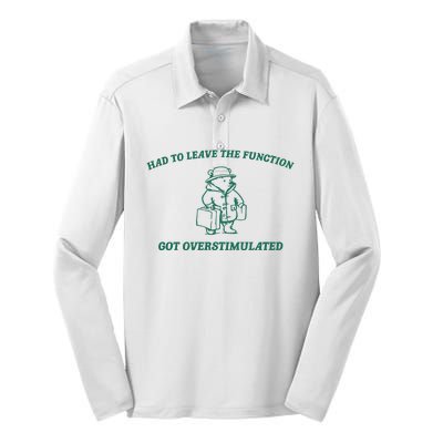 Had To Leave The Function Vintage Drawing Silk Touch Performance Long Sleeve Polo