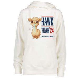 Hawk Tauh Llama 24 Presidential Candidate Womens Funnel Neck Pullover Hood