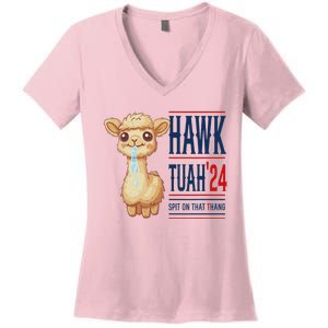 Hawk Tauh Llama 24 Presidential Candidate Women's V-Neck T-Shirt