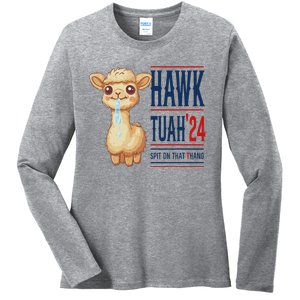 Hawk Tauh Llama 24 Presidential Candidate Ladies Long Sleeve Shirt