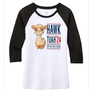 Hawk Tauh Llama 24 Presidential Candidate Women's Tri-Blend 3/4-Sleeve Raglan Shirt