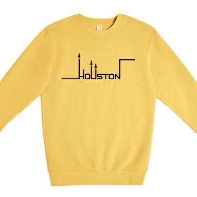 Houston Texas Lift Off Logo Premium Crewneck Sweatshirt