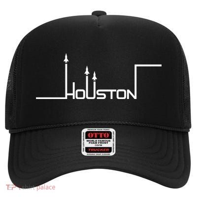 Houston Texas Lift Off Logo High Crown Mesh Back Trucker Hat