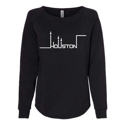 Houston Texas Lift Off Logo Womens California Wash Sweatshirt