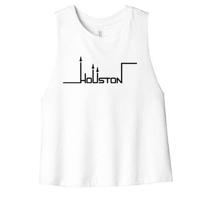 Houston Texas Lift Off Logo Women's Racerback Cropped Tank