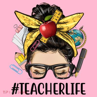 Hashtag Teacher Life Hair Bun Gift For Teacher T-Shirt
