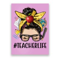 Hashtag Teacher Life Hair Bun Gift For Teacher Poster