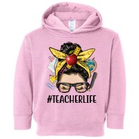 Hashtag Teacher Life Hair Bun Gift For Teacher Toddler Hoodie