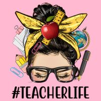 Hashtag Teacher Life Hair Bun Gift For Teacher Kids Hoodie