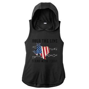 Hold The Line Stand With Texas Ladies PosiCharge Tri-Blend Wicking Draft Hoodie Tank