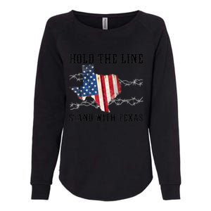 Hold The Line Stand With Texas Womens California Wash Sweatshirt