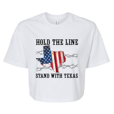 Hold The Line Stand With Texas Bella+Canvas Jersey Crop Tee