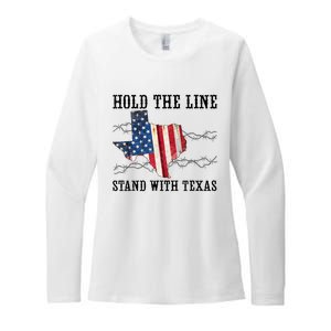 Hold The Line Stand With Texas Womens CVC Long Sleeve Shirt