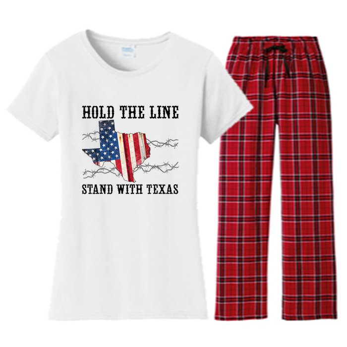 Hold The Line Stand With Texas Women's Flannel Pajama Set