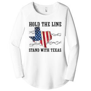 Hold The Line Stand With Texas Women's Perfect Tri Tunic Long Sleeve Shirt