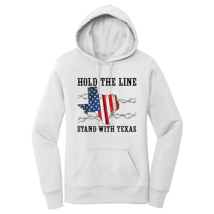 Hold The Line Stand With Texas Women's Pullover Hoodie