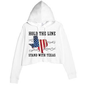 Hold The Line Stand With Texas Crop Fleece Hoodie