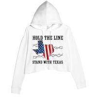 Hold The Line Stand With Texas Crop Fleece Hoodie