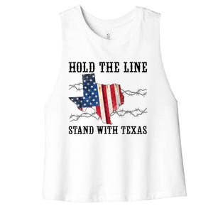 Hold The Line Stand With Texas Women's Racerback Cropped Tank