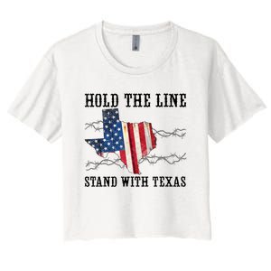 Hold The Line Stand With Texas Women's Crop Top Tee