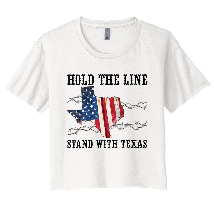 Hold The Line Stand With Texas Women's Crop Top Tee