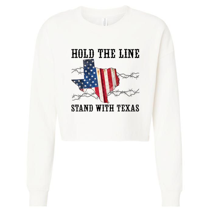 Hold The Line Stand With Texas Cropped Pullover Crew