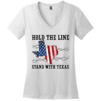 Hold The Line Stand With Texas Women's V-Neck T-Shirt