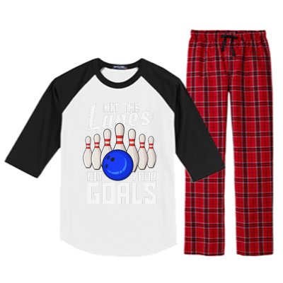 Hit The Lanes Hit Your Goals Bowling Raglan Sleeve Pajama Set