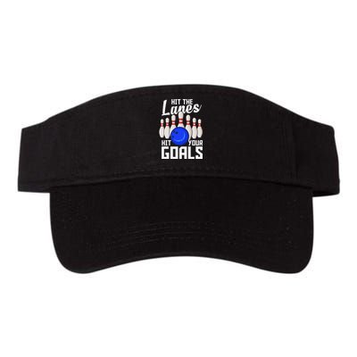 Hit The Lanes Hit Your Goals Bowling Valucap Bio-Washed Visor