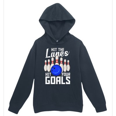 Hit The Lanes Hit Your Goals Bowling Urban Pullover Hoodie