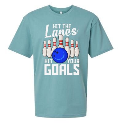 Hit The Lanes Hit Your Goals Bowling Sueded Cloud Jersey T-Shirt