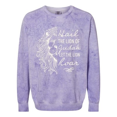 Hail The Lion Of Judah Colorblast Crewneck Sweatshirt