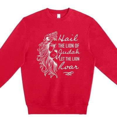 Hail The Lion Of Judah Premium Crewneck Sweatshirt