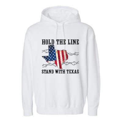 Hold The Line Stand With Texas Garment-Dyed Fleece Hoodie