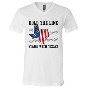 Hold The Line Stand With Texas V-Neck T-Shirt