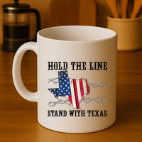 Hold The Line Stand With Texas Mug