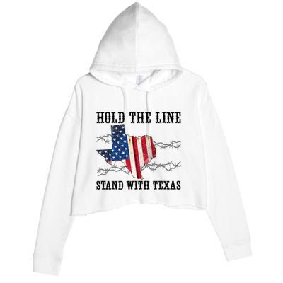 Hold The Line Stand With Texas Crop Fleece Hoodie