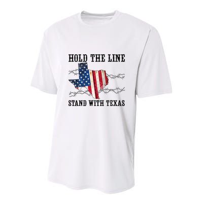 Hold The Line Stand With Texas Youth Performance Sprint T-Shirt