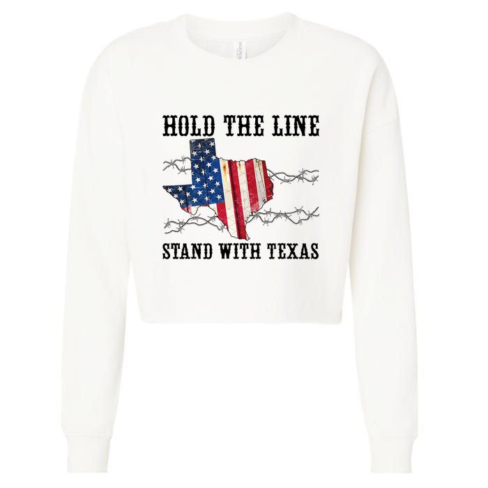 Hold The Line Stand With Texas Cropped Pullover Crew