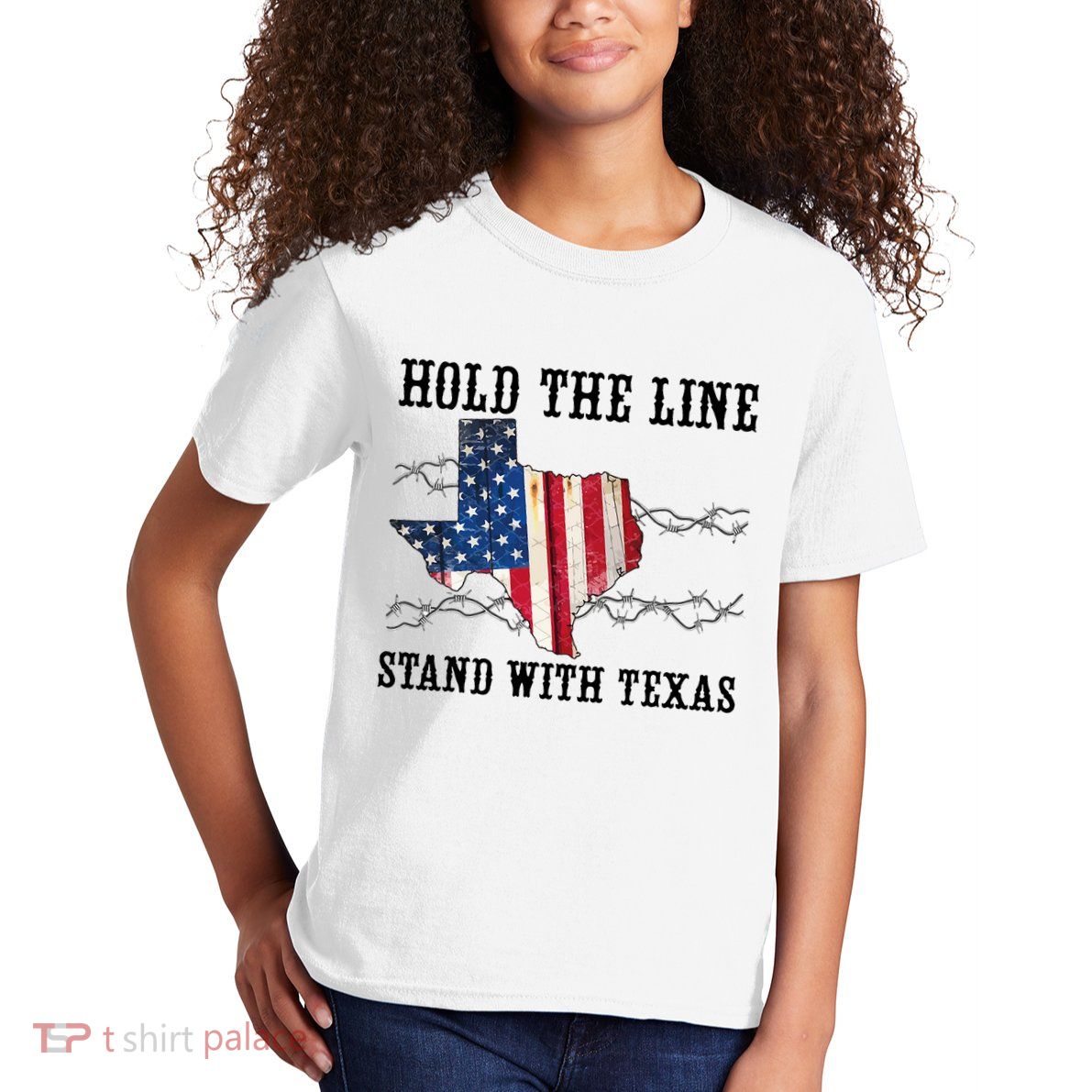 Hold The Line Stand With Texas Kids T-Shirt