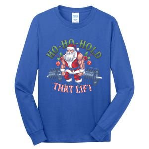 Hohohold That Lift Santa Claus Christmas Gym Workout Gift Tall Long Sleeve T-Shirt