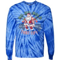 Hohohold That Lift Santa Claus Christmas Gym Workout Gift Tie-Dye Long Sleeve Shirt