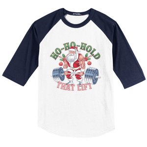 Hohohold That Lift Santa Claus Christmas Gym Workout Gift Baseball Sleeve Shirt