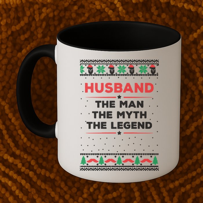 Husband The Man Myth The Legend Ugly Christmas Sweater Mug